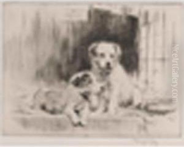 Soper, R.e. Prizepups Oil Painting by George Soper