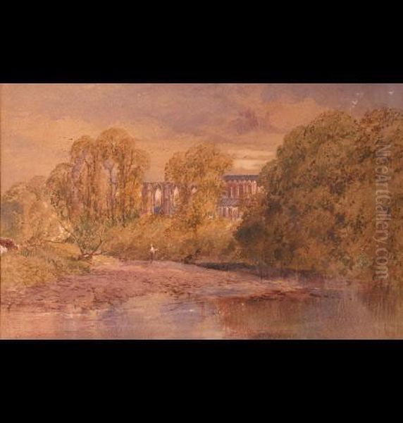 Bolton Abbey From The Wharf Oil Painting by Thomas James Soper