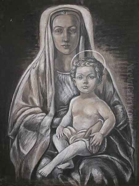 Madonna and Child Oil Painting by Jerzy Faczynski