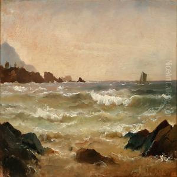 Stranden Vedarildsleje Oil Painting by C. F. Sorensen