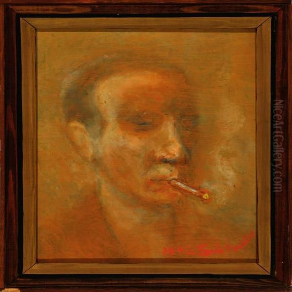 Self Portrait With Cigarette by Jens Sorensen