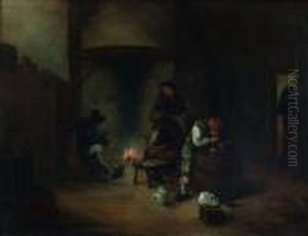 Interieur D'auberge Oil Painting by Hendrick Maertensz. Sorch (see Sorgh)