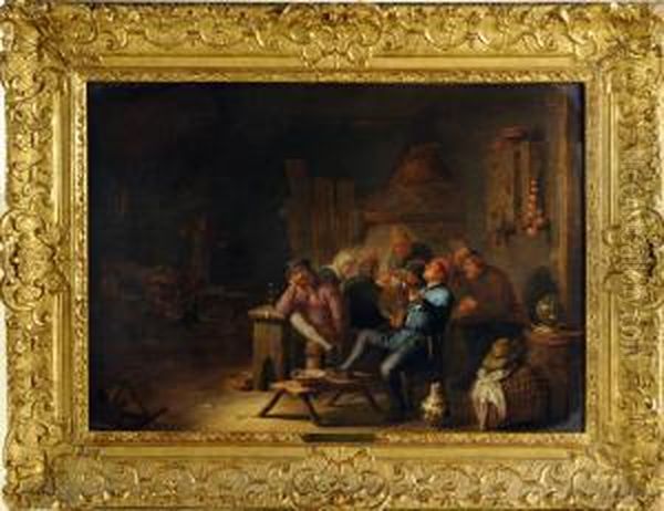 Scene De Cabaret Oil Painting by Hendrick Maertensz. Sorch (see Sorgh)