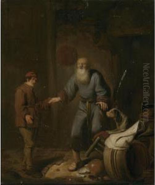 Tobit And Tobias Oil Painting by Hendrick Maertensz. Sorch (see Sorgh)