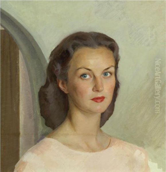 Portrait Of Vivien Leigh Oil Painting by Savely Sawelij Sorin /