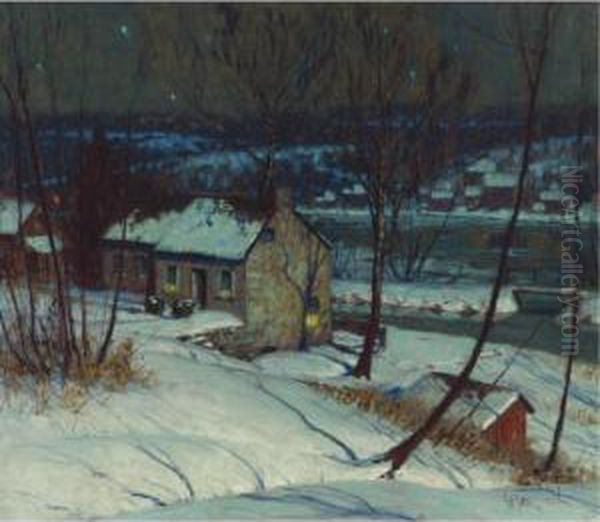 Delaware River House Oil Painting by George William Sotter