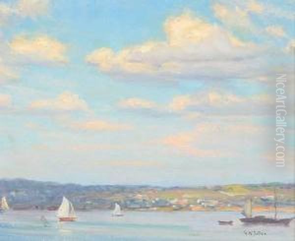 Gloucester Harbor Oil Painting by George William Sotter