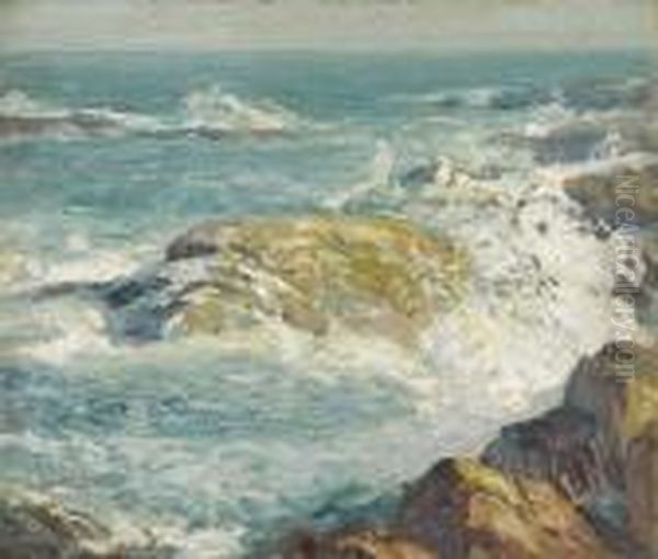 Untitled, A Rocky Coast Oil Painting by George William Sotter