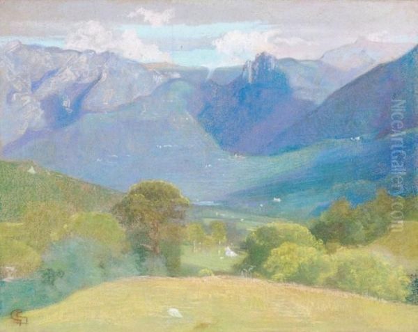 Paesaggio Montano Oil Painting by Giovanni Sottocornola