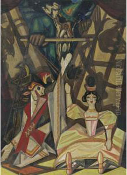 The Wizard: Design For Stravinsky's 1924 Metropolitan Opera Production Of Petroushka Oil Painting by Serge Iurevich Soudeikine