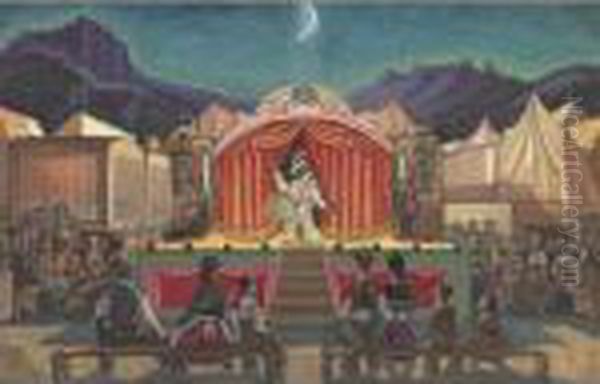 The Traveling Circus Oil Painting by Serge Iurevich Soudeikine