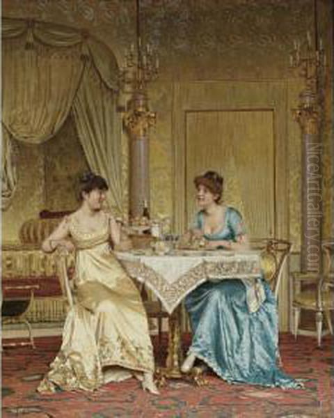 Gossip With Breakfast Oil Painting by Charles Joseph Frederick Soulacroix