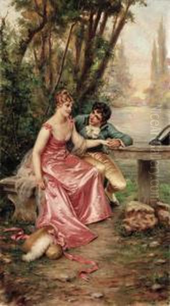 The Proposal Oil Painting by Charles Joseph Frederick Soulacroix