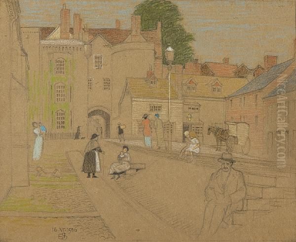 Ludlow Oil Painting by Joseph Edward Southall