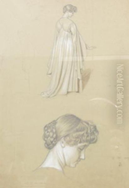 Series Of Sketchesdepicting Ladies Oil Painting by Joseph Edward Southall