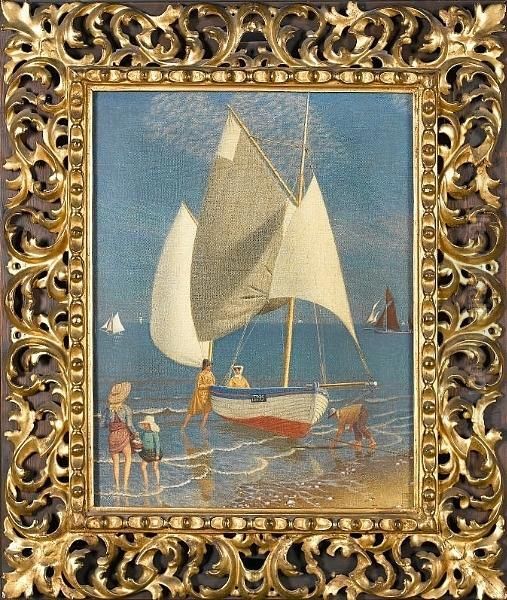 Sailing Boats Oil Painting by Joseph Edward Southall