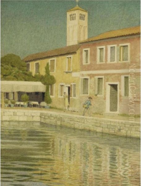 Canal At Torcello Oil Painting by Joseph Edward Southall