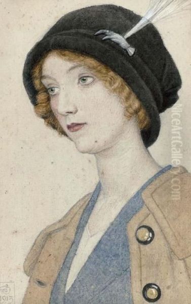 Portrait Of A Young Lady Oil Painting by Joseph Edward Southall