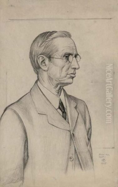 Study For A Portrait Of An Unidentified Man Oil Painting by Joseph Edward Southall