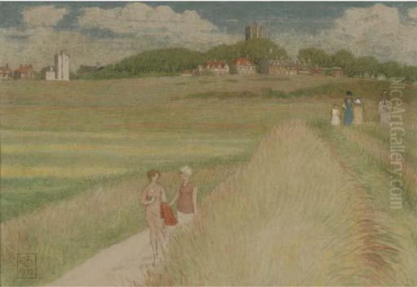 Path To The Ferry Oil Painting by Joseph Edward Southall