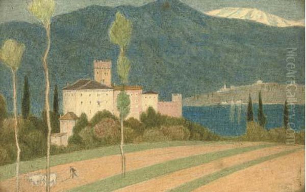 Lago Di Garda Oil Painting by Joseph Edward Southall