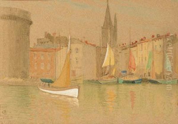 The Harbour Of La Rochelle Oil Painting by Joseph Edward Southall