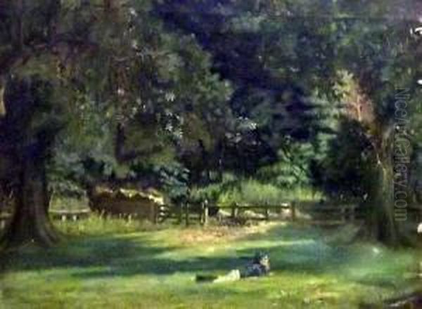 Woods Near Hunstanton Norfolk Oil Painting by Frank Southgate