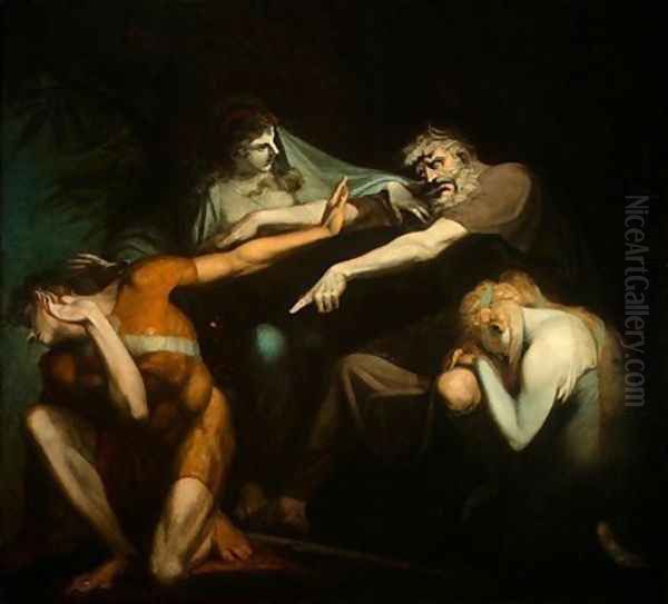 Oedipus Cursing His Son, Polynices Oil Painting by Johann Henry Fuseli