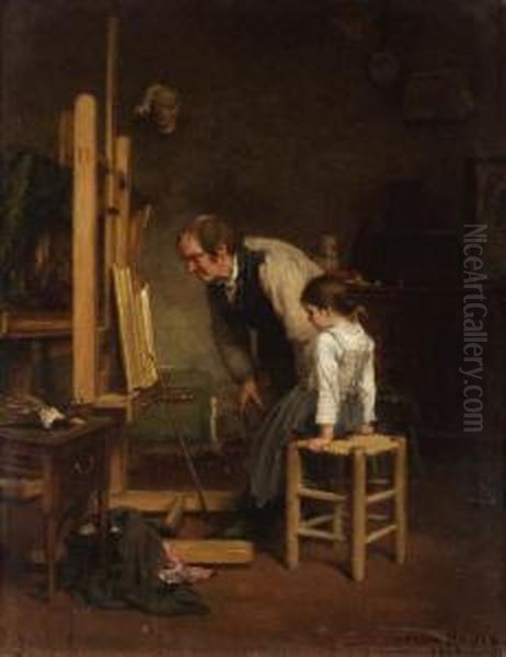 In The Studio Oil Painting by Paul Constant Soyer