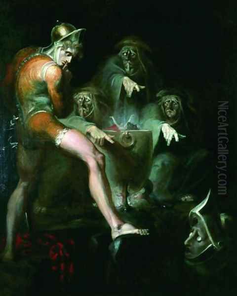 Macbeth consulting the Vision of the Armed Head Oil Painting by Johann Henry Fuseli