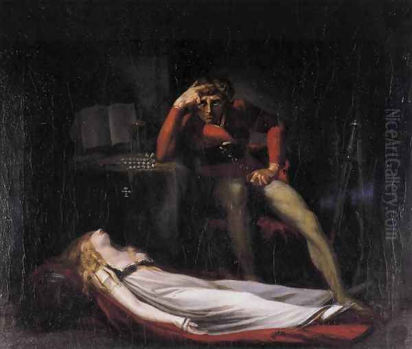 Ezzelin and Meduna 1779 Oil Painting by Johann Henry Fuseli