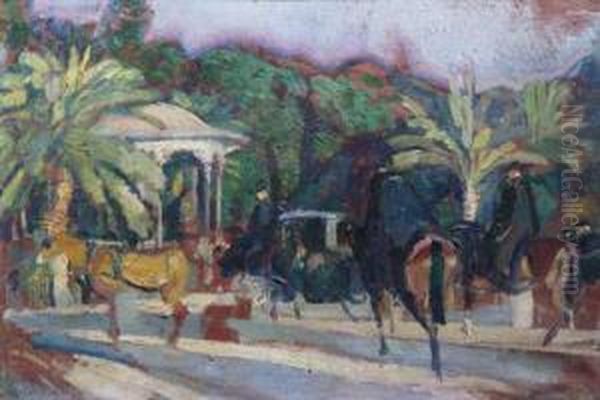 Passeggiata Al Pincio Oil Painting by Armando Spadini