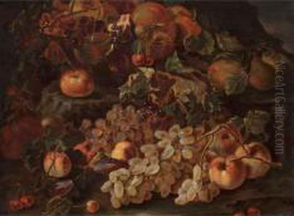 Natura Morta Di Frutta Oil Painting by Giovanni Paolo Castelli Spadino