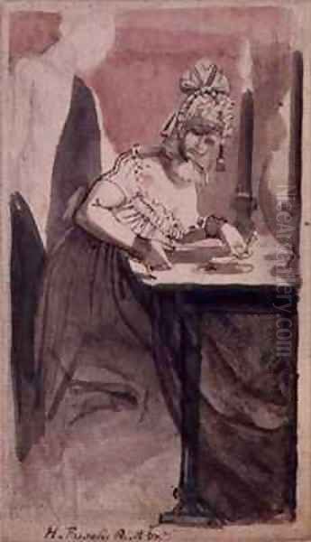 A Courtesan at her Dressing Table Oil Painting by Johann Henry Fuseli