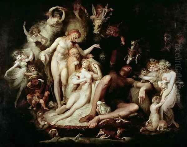 Titanias Awakening Oil Painting by Johann Henry Fuseli