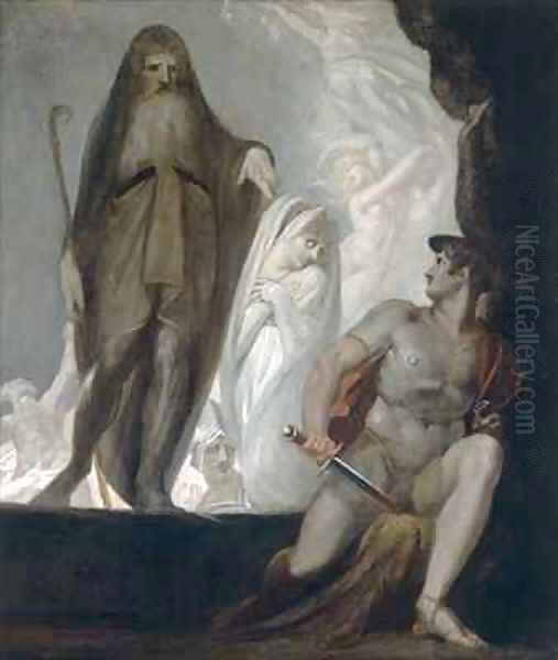 Teiresias foretells the future to Odysseus Oil Painting by Johann Henry Fuseli