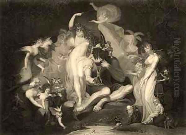 Scene from Act IV Scene I of A Midsummer Nights Dream by William Shakespeare Oil Painting by Johann Henry Fuseli