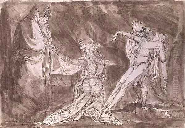 Study for Saul and the Witch of Endor Oil Painting by Johann Henry Fuseli