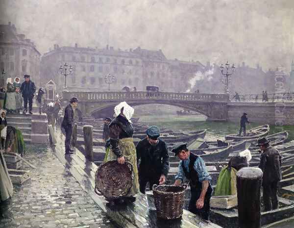 Ved Gammel Strand (Gammel Strand) Oil Painting by Paul-Gustave Fischer