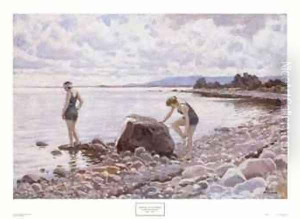 Bathers on the Shore Oil Painting by Paul-Gustave Fischer