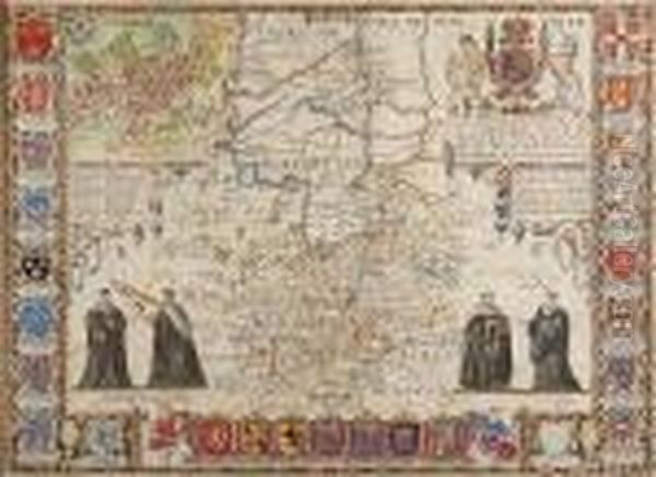 Cambridgeshire, 1610/1630 Edition For John Sudbury & G. Humbell Oil Painting by John Speede