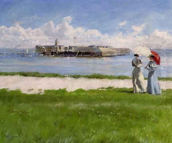 The Conversation, Helgoland Oil Painting by Paul-Gustave Fischer