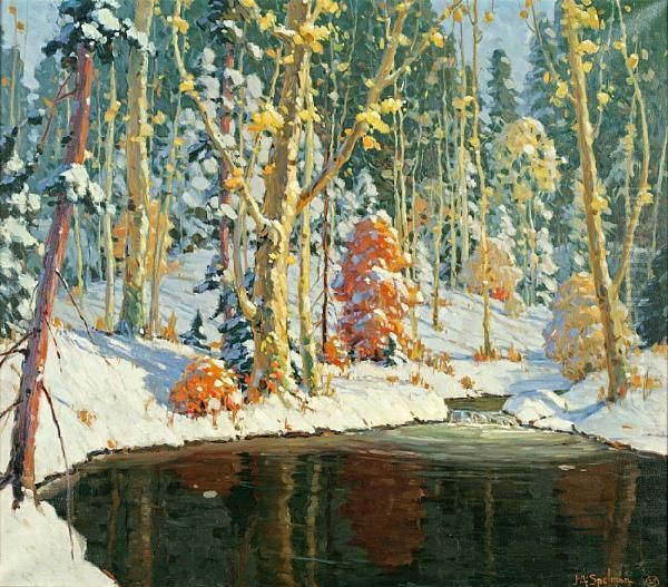 Autumn In The Forest Oil Painting by John Adams Spelman