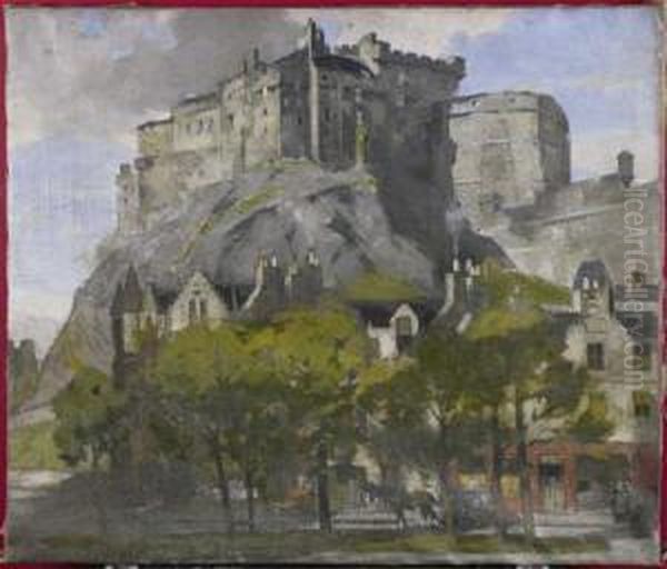 Edinburgh Castle From The Grassmarket by John Guthrie Spence-Smith