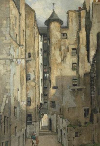 Edinburgh Street Scene by John Guthrie Spence-Smith