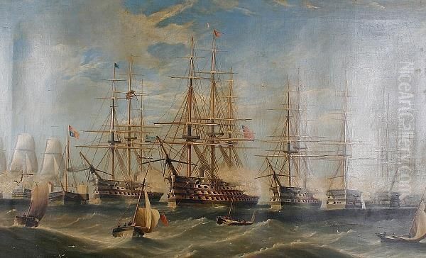 The Grand Naval Review Oil Painting by Richard Barnett Spencer