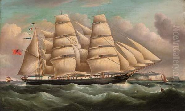 The Three-masted Barque Oil Painting by Richard Barnett Spencer