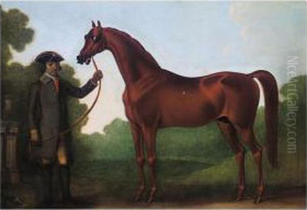 Mr Charles Wilson's Arabian With A Groom Oil Painting by James Seymour And Thomas Spencer