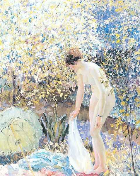 Cherry Blossoms Oil Painting by Frederick Carl Frieseke