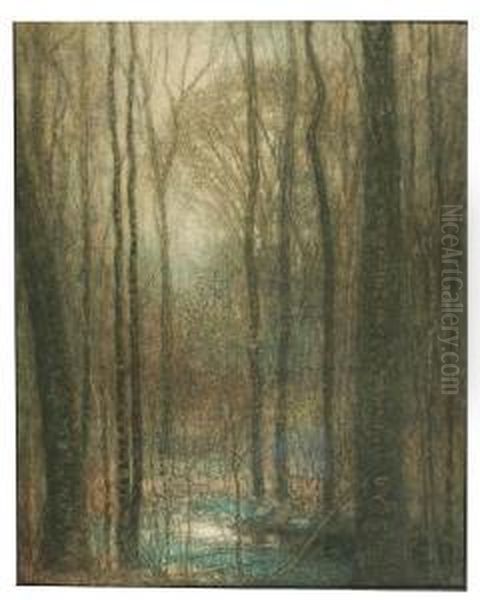 Forest Scene. Oil Painting by Harry Spiers